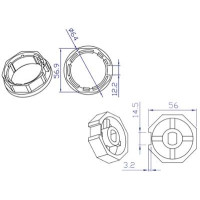 Koppelingset 8-kant, 60mm voor motor 45mm